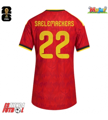 Bélgica Alexis Saelemaekers #22 Primera Equipación Mujer Mundial 2026 Manga Corta